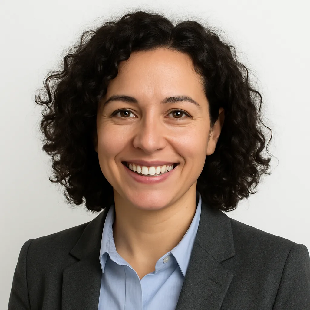 Smiling female customer portrait