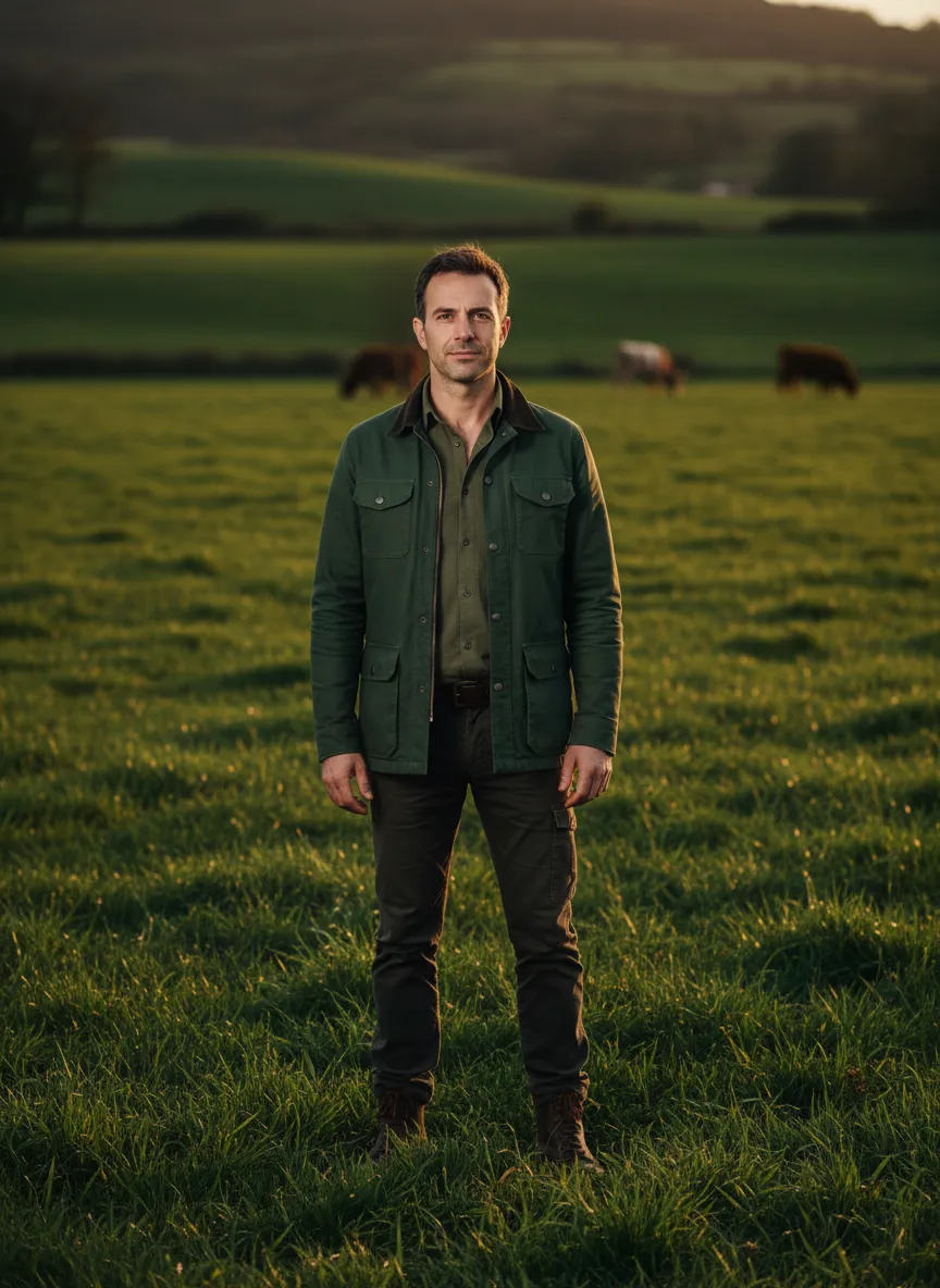 Foto profesional de Federico Longo en el campo