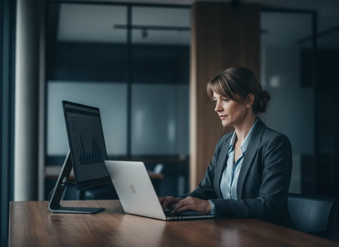 Profesionál pracující na notebooku