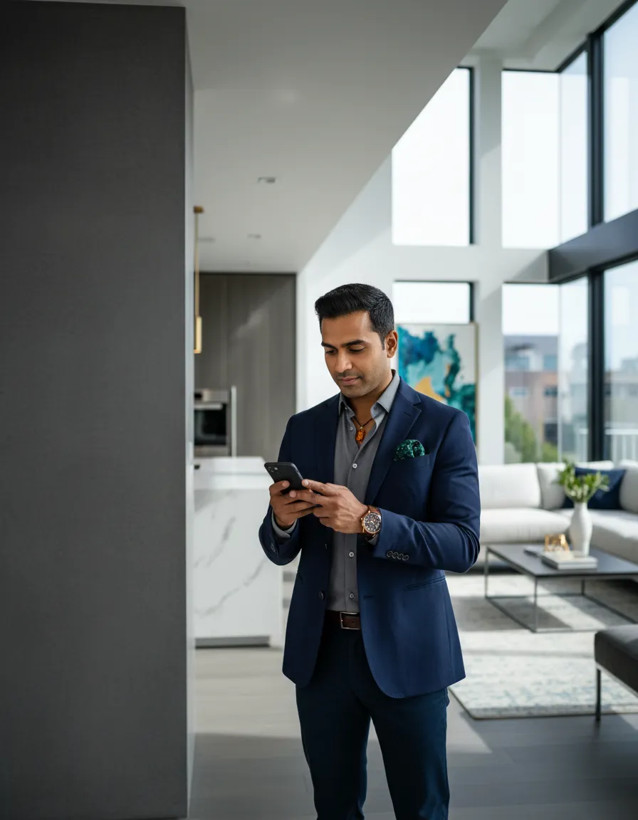 Real estate agent easily managing income streams from their phone