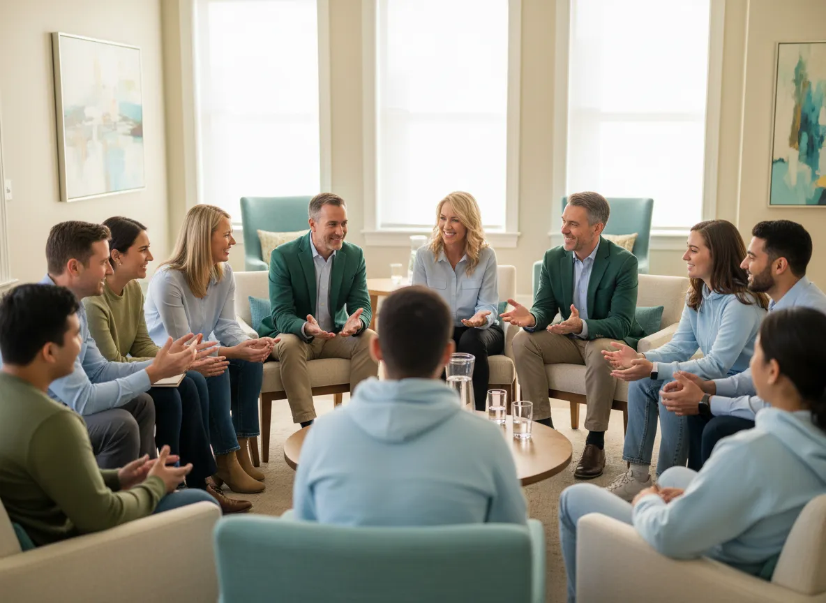 Business leaders and foster youth in a mentorship circle