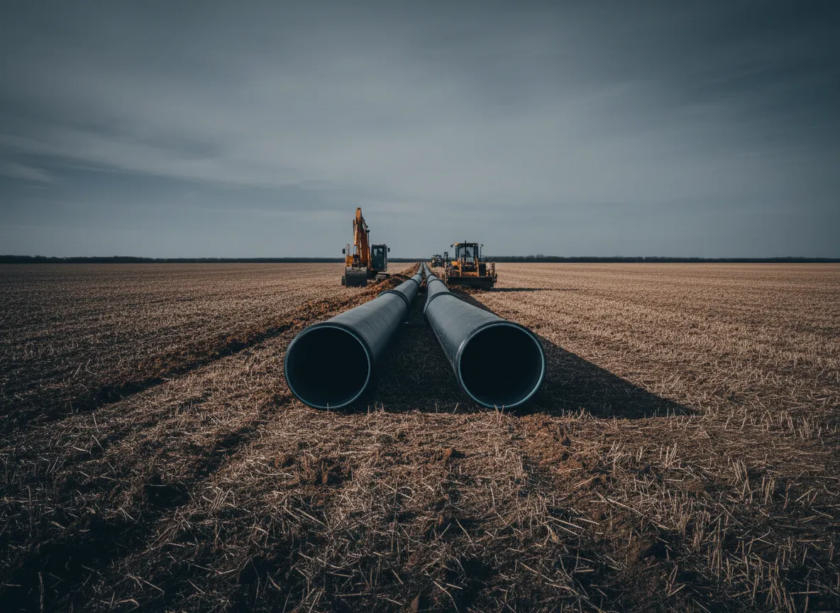 Agricultural water lines and rural irrigation setup