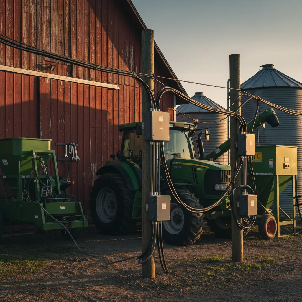 Agricultural electrical wiring for barns and heavy equipment