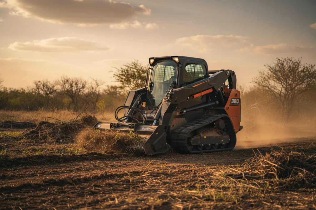 Skid steer machinery for fine detail work