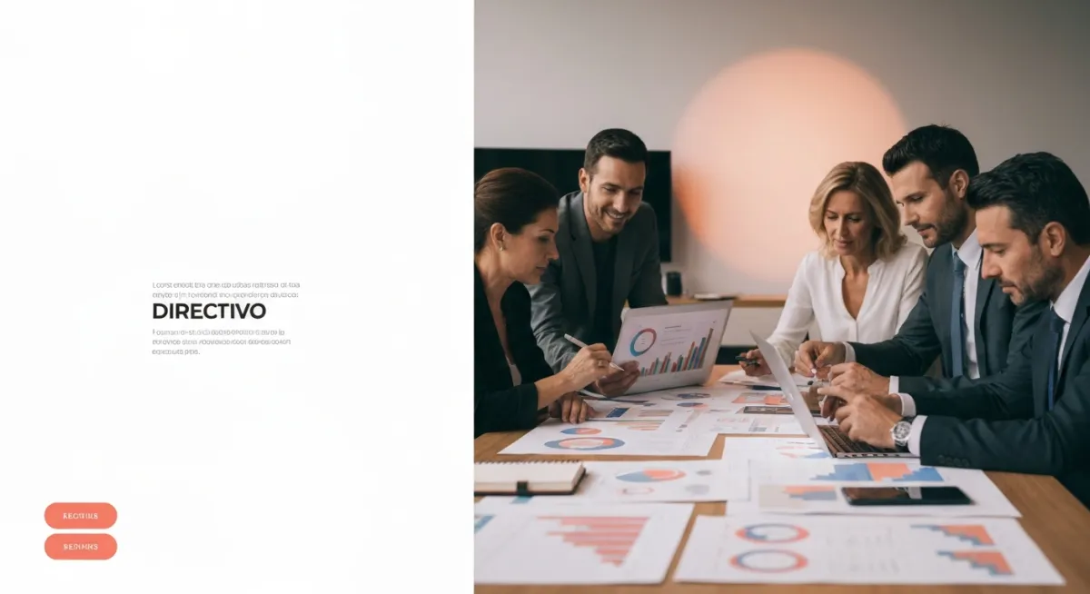 Equipo directivo revisando blueprints de procesos de negocio
