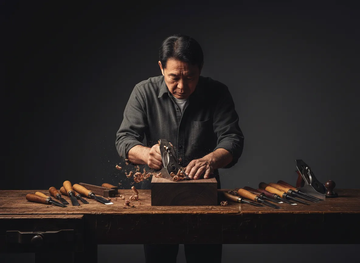 Meticulous handcrafting process in the studio