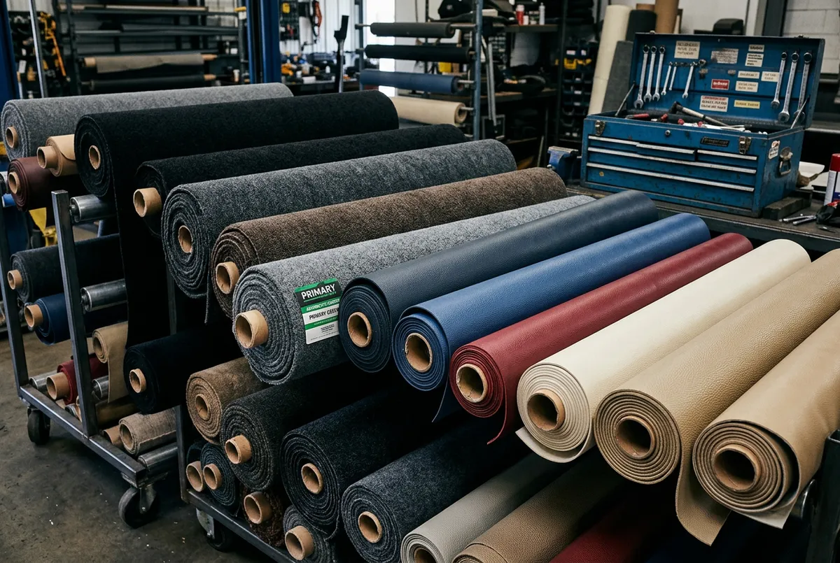 Automotive grade carpet rolls and marine vinyl wrap finishes