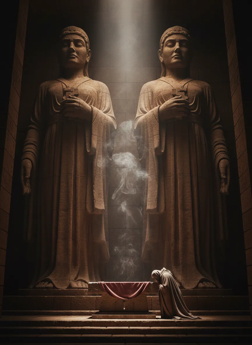 A scene of high tension religious orthodoxy in the empire