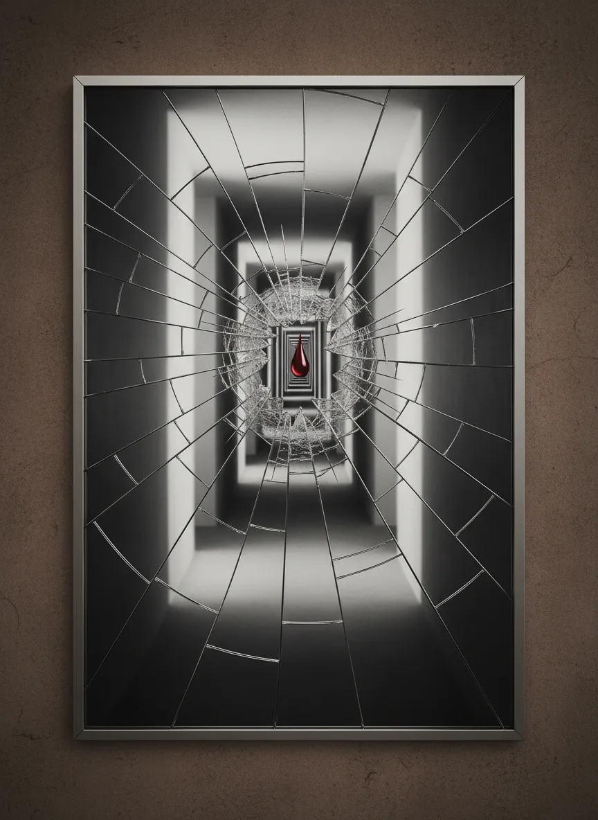 Desaturated formal imperial portrait representing truth and perception