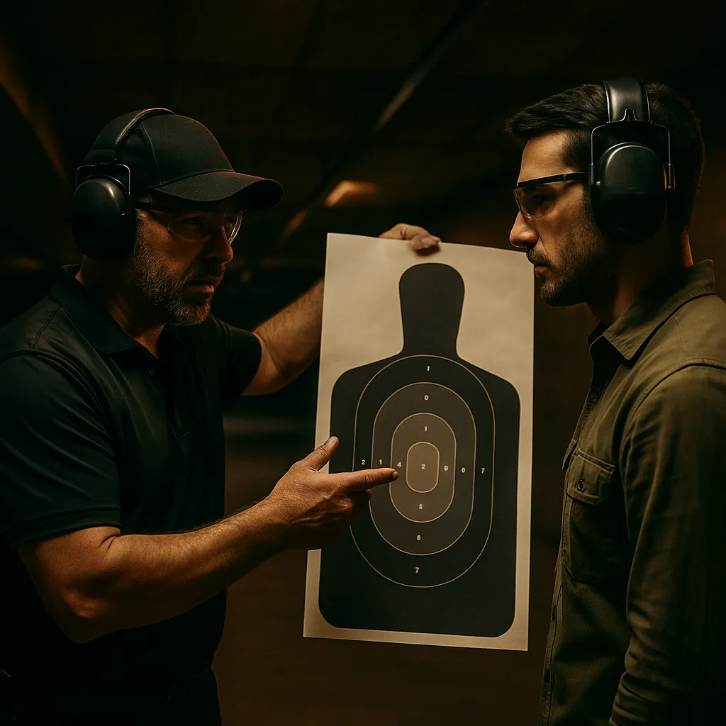 Professional firearm safety training on range