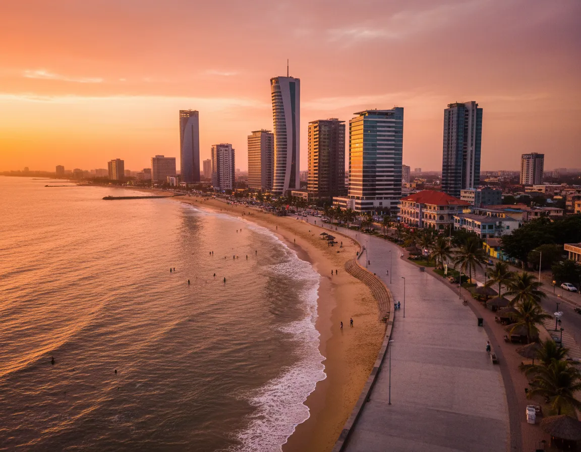 Accra Ghana city and beach