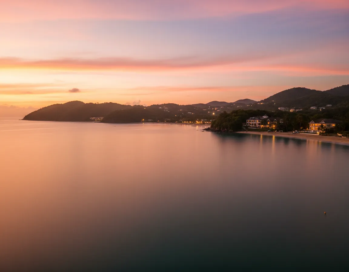 Montego Bay Jamaica coastline at sunset