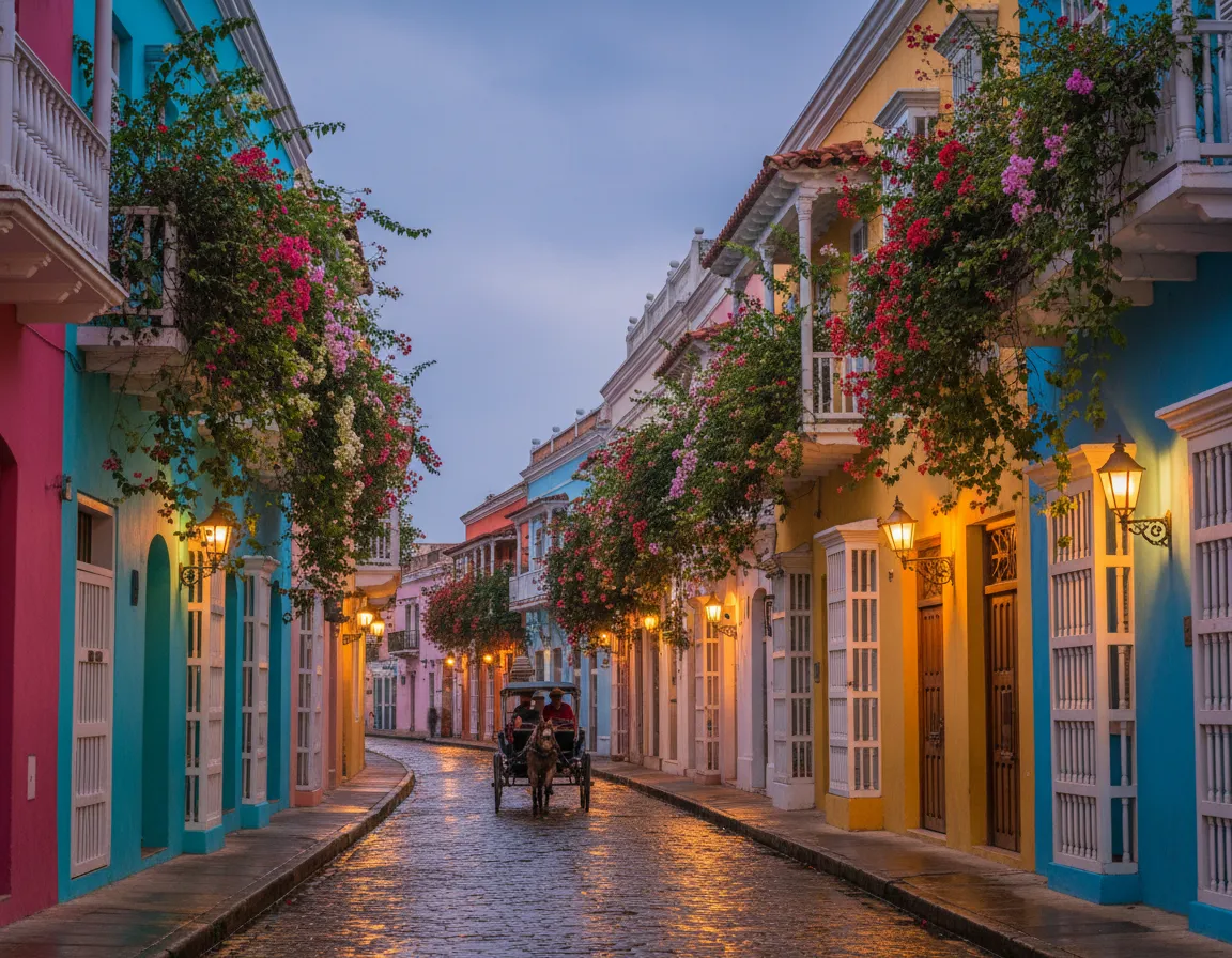 Cartagena Colombia colorful streets