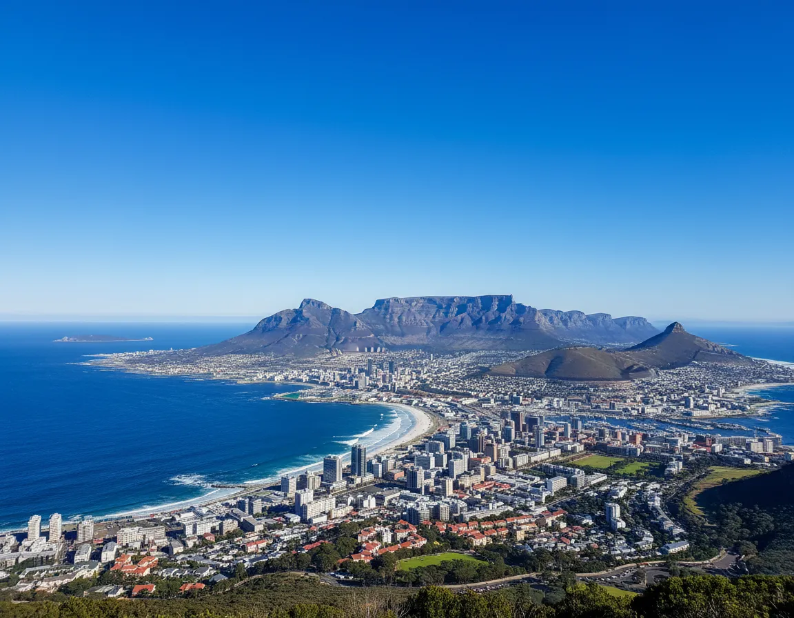 Cape Town South Africa coast and mountains