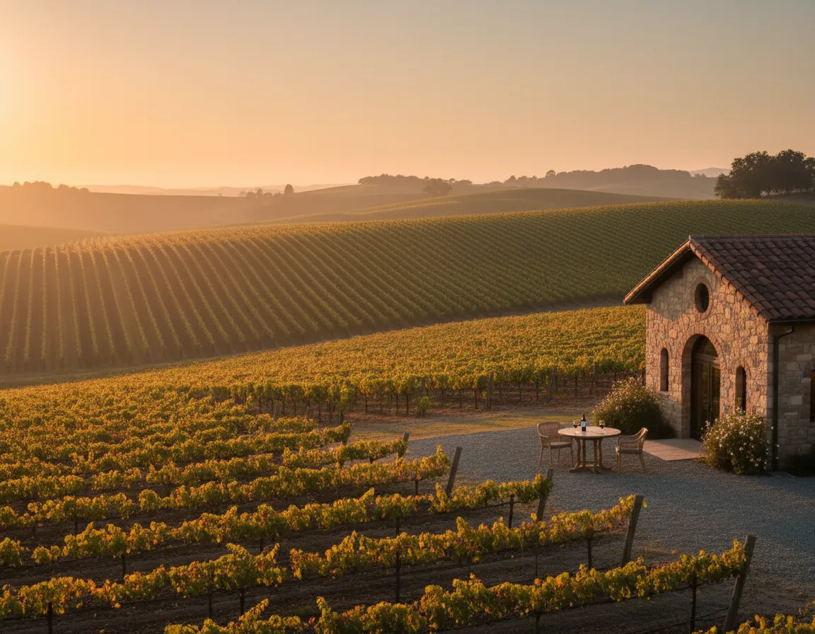 Napa Valley vineyard at golden hour