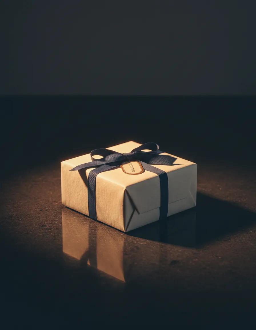 A sophisticated beautifully packaged fashion item ready for collection