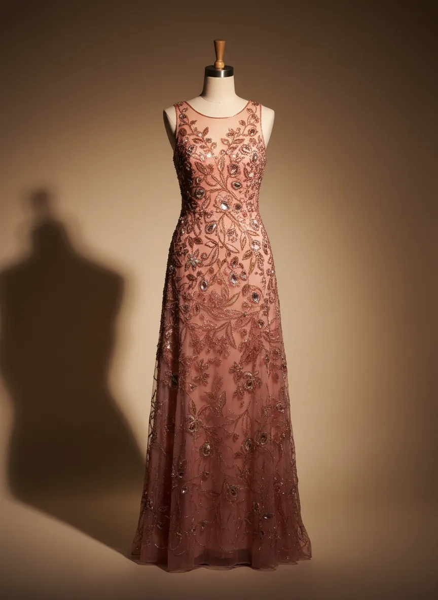 Embellished A-Line Evening Dress