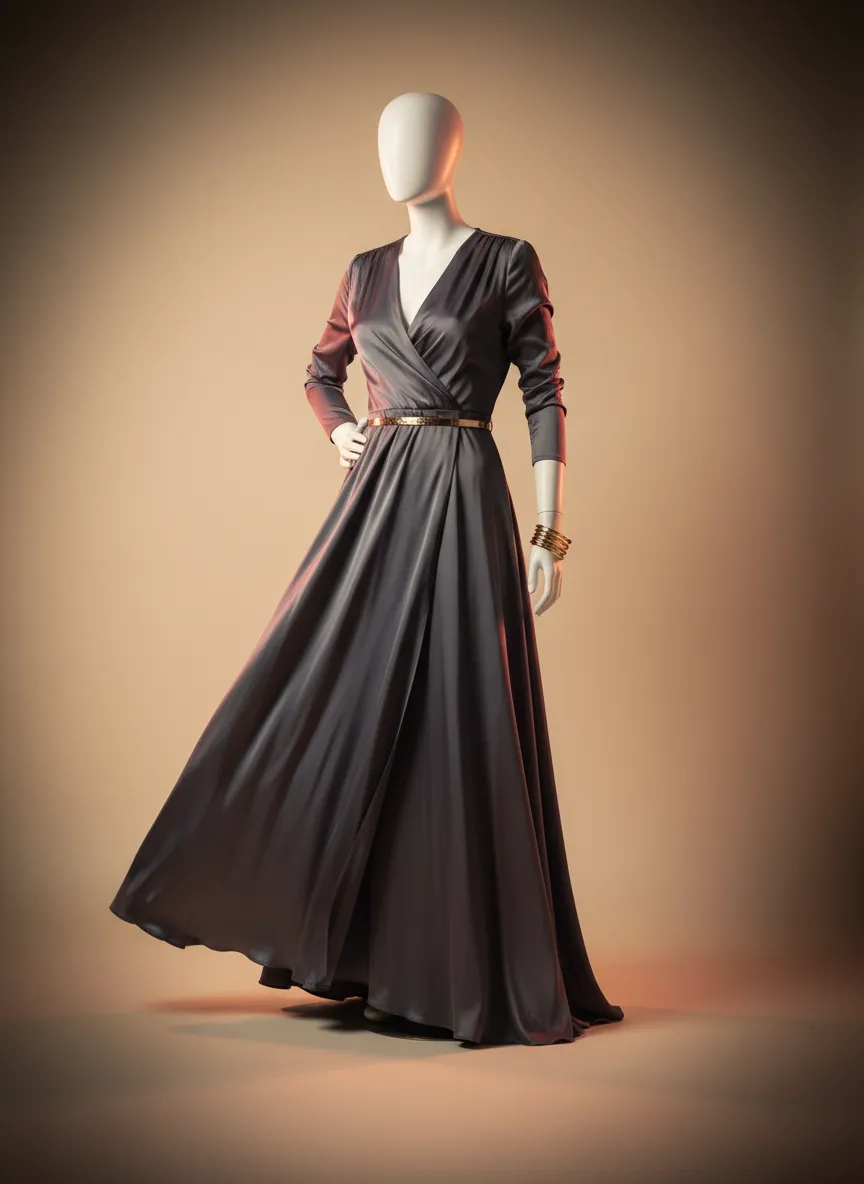 Satin Wrap Dress