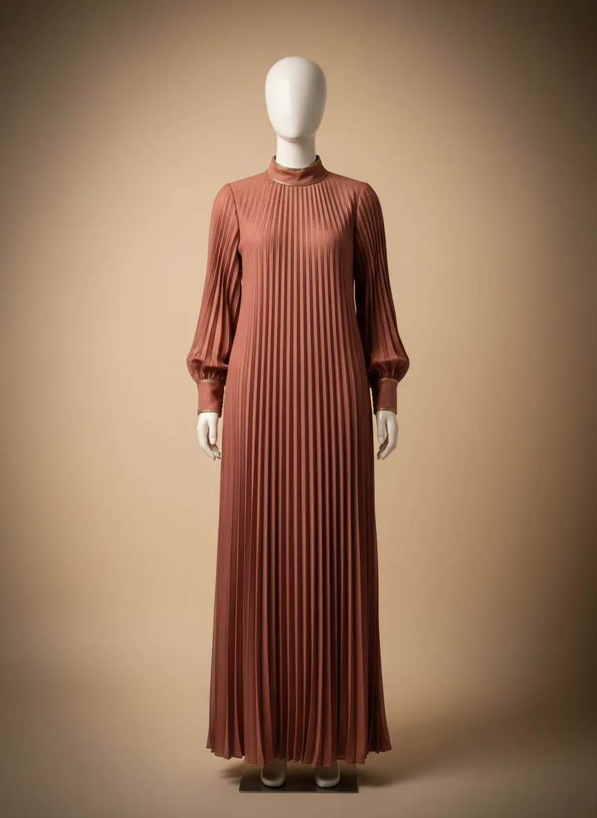 Modest Pleated Gown