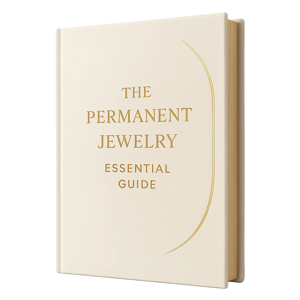 Editorial style permanent jewelry guide book mockup