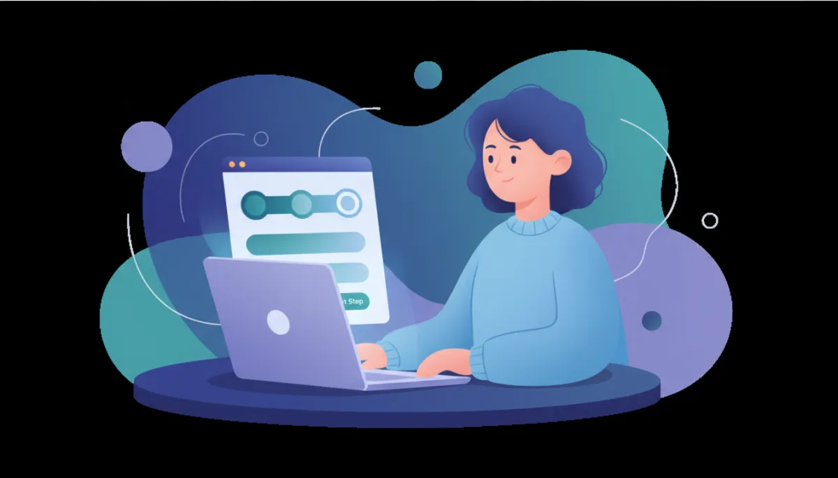 Illustration of a candidate completing an online application