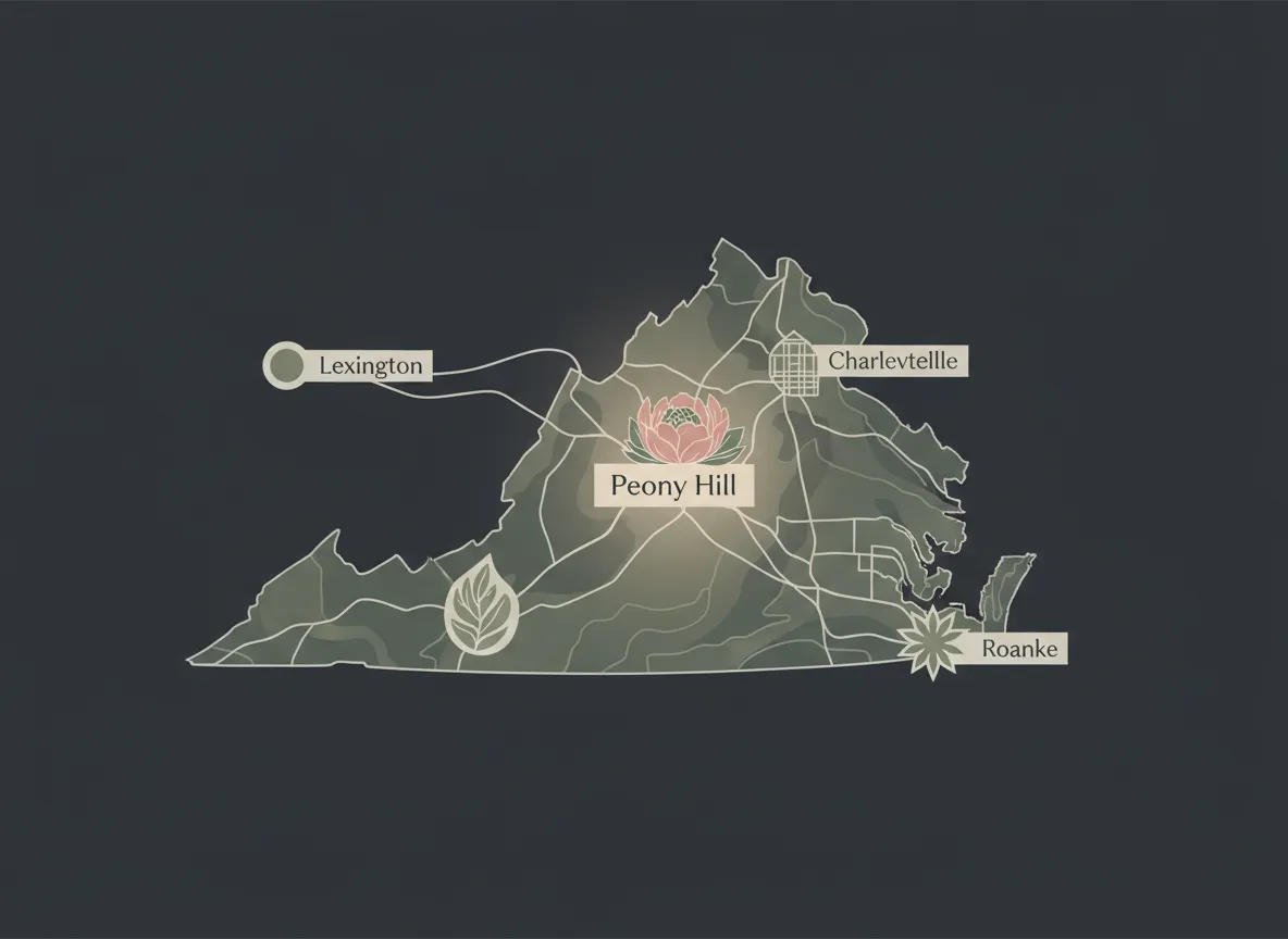 Map of Peony Hill location