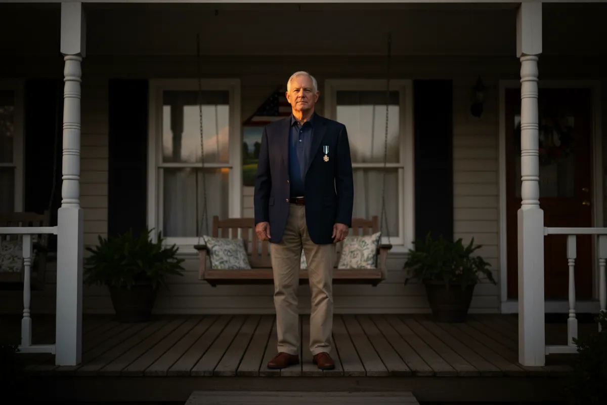 Military veteran outside their new property
