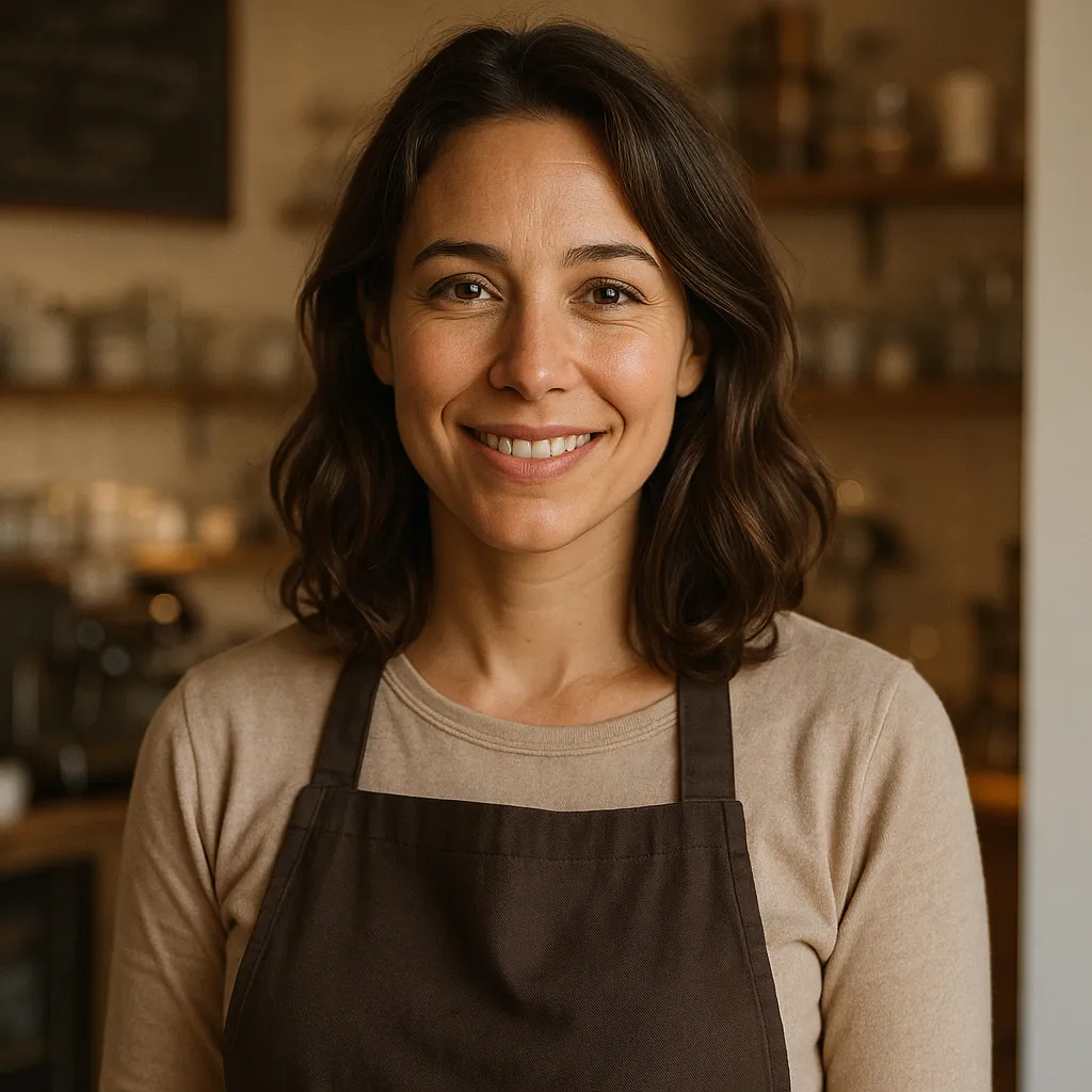 Portrait of Marta Ruiz, café owner