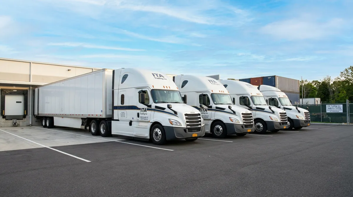 Illustration of commercial freight trucks