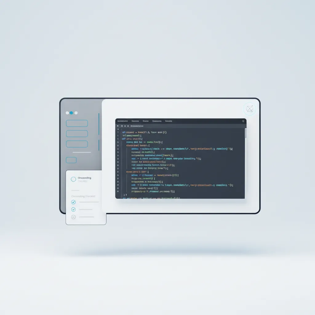 Modern developer documentation dashboard mockup