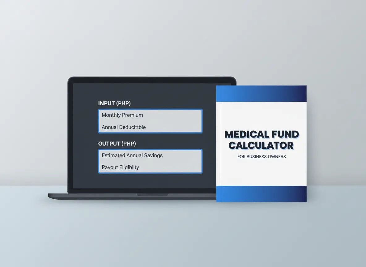 Preview of the Medical Fund Calculator spreadsheet and PDF cover