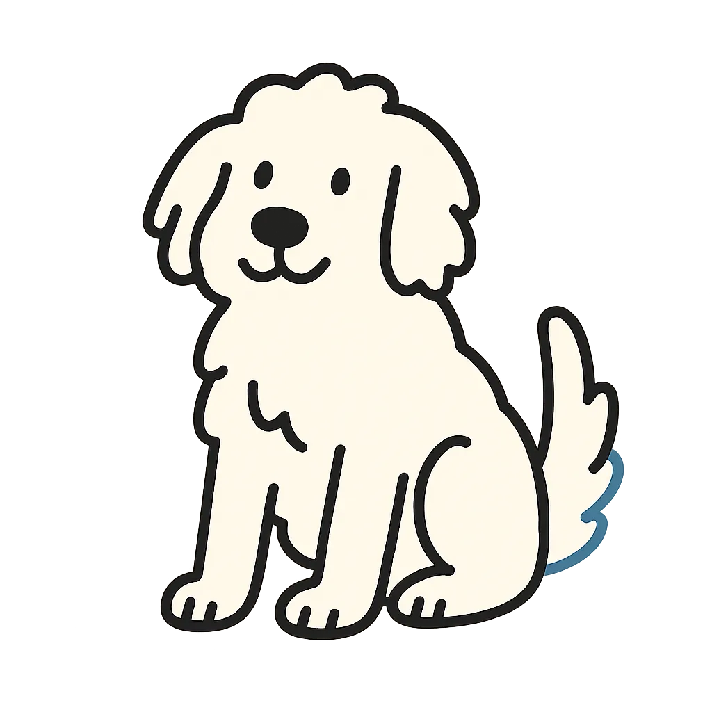 Doodle illustration of a friendly dog