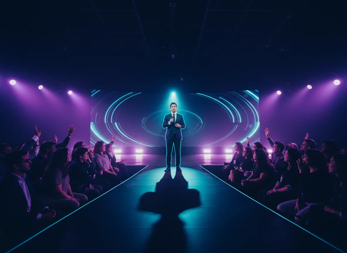 Dairo Dávila on stage at a live coaching event