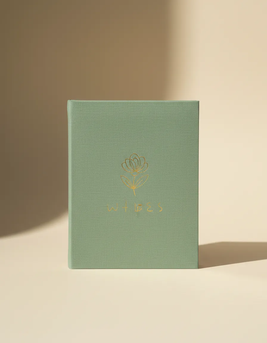 Weekly Wellness Planner in sage green with floral gold foil