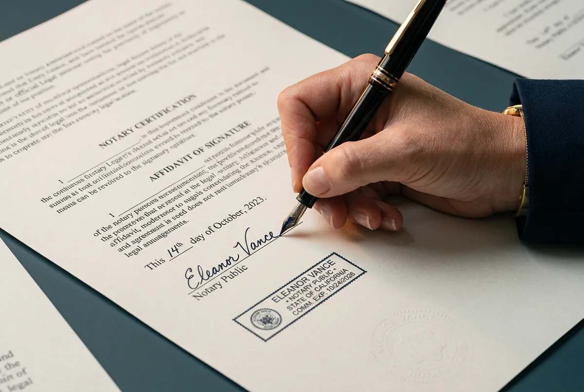 Licensed notary public verification and document signing