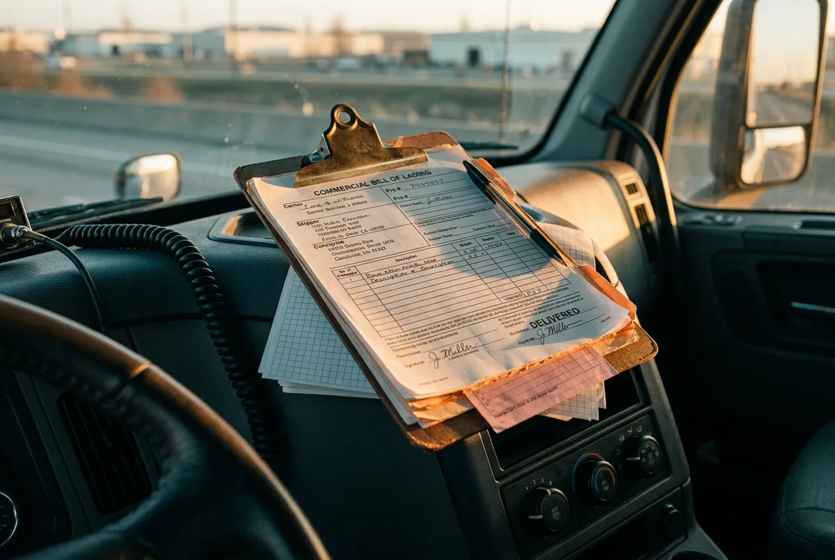Commercial trucking and logistics administrative paperwork
