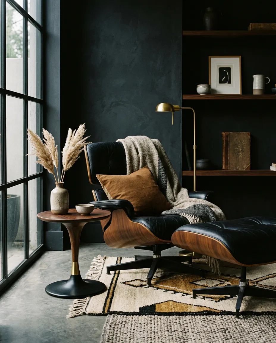Curated mid-century modern editorial designer furniture and staging props