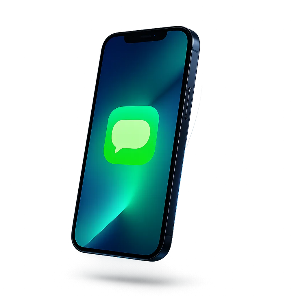 AI Sales System Community interface on smartphone glowing in blue