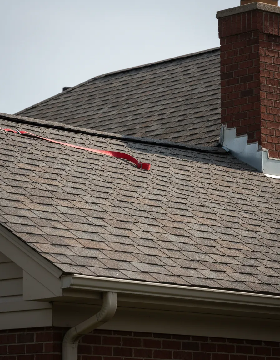 Local suburban roof showing detailed shingle condition in Rutherford County