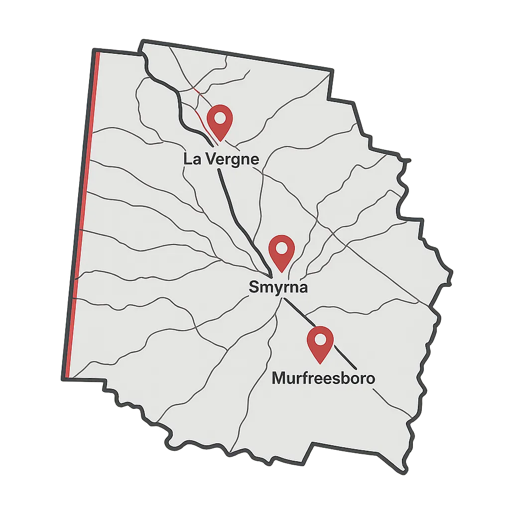 Rutherford County Roof Repair Map
