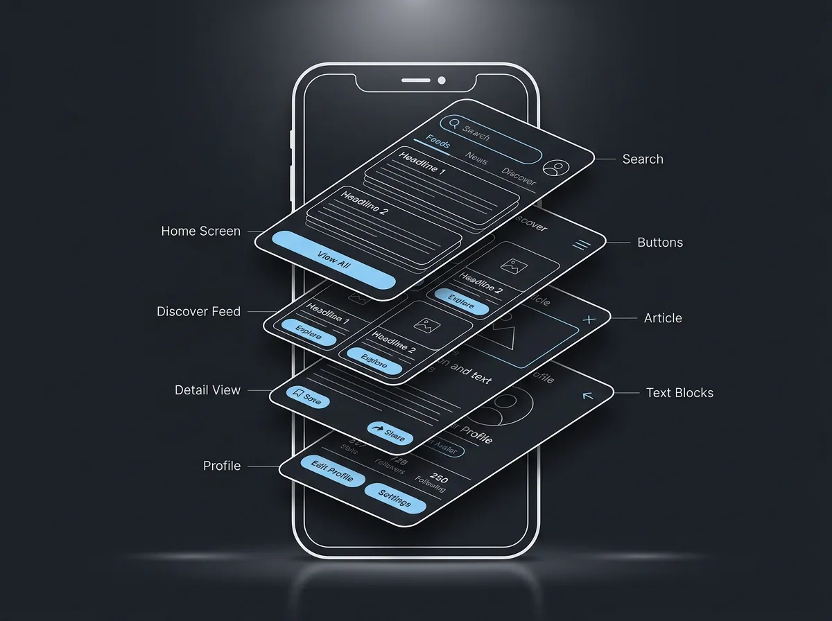 Mobile first responsive user experience layout preview