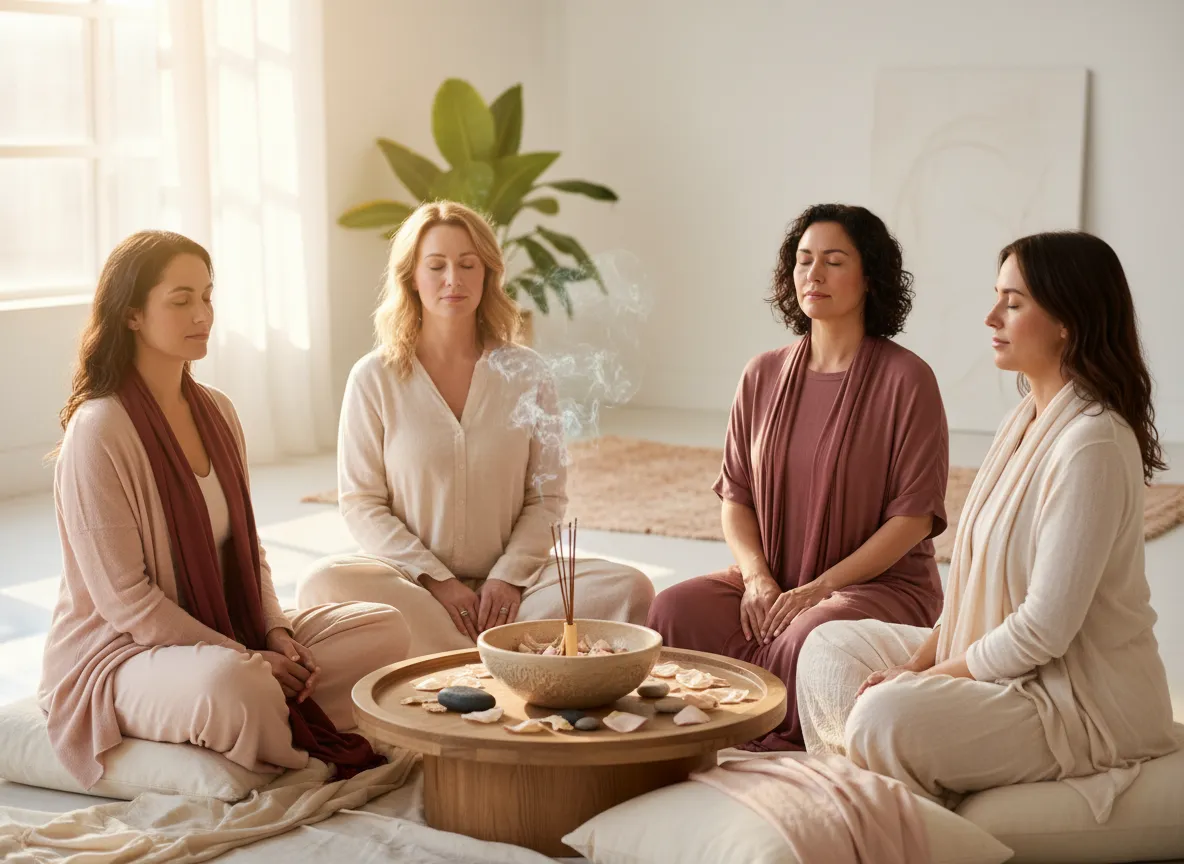 Calm holistic wellness scene representing feeling lighter and supported