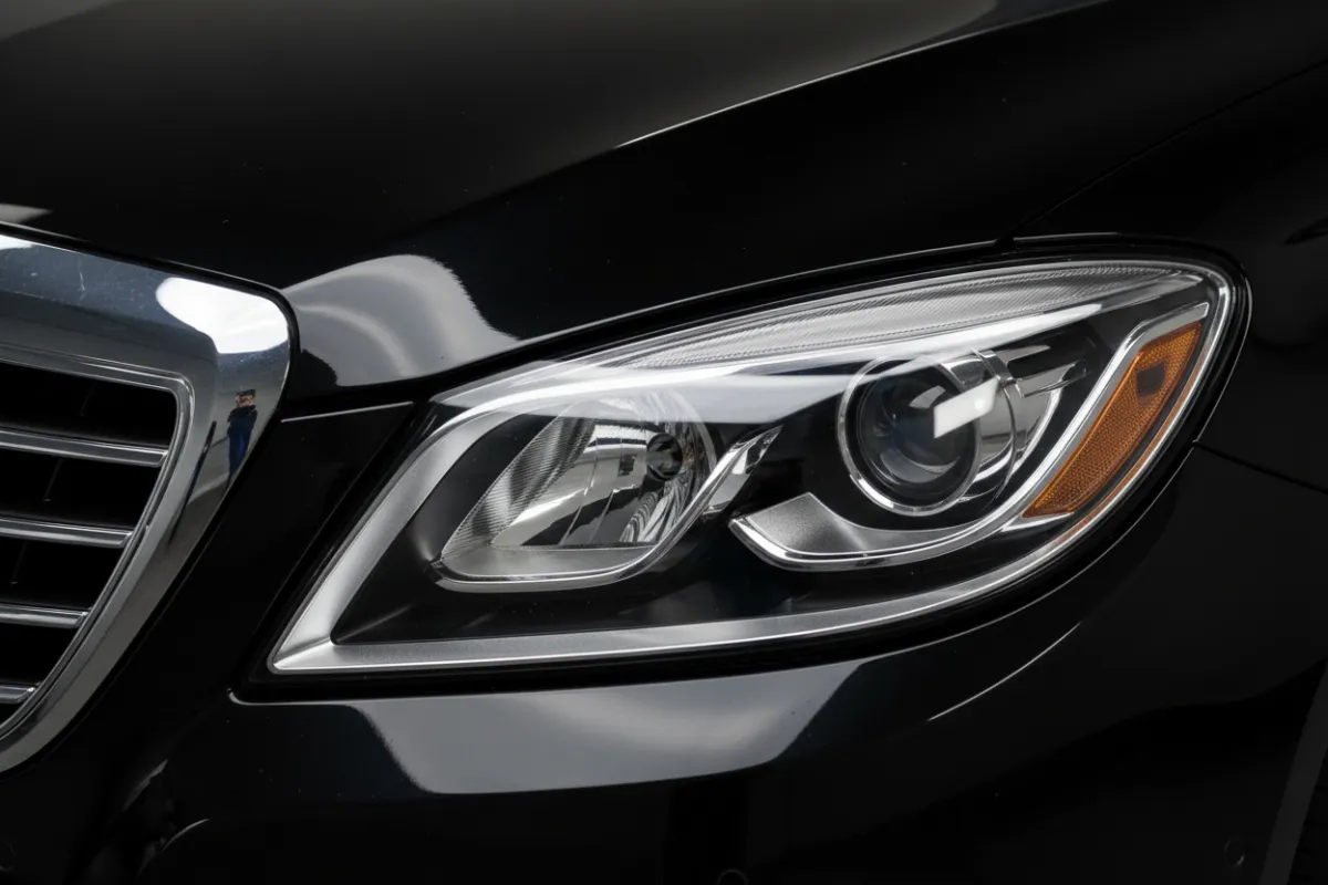 Headlight before and after restoration comparison 2
