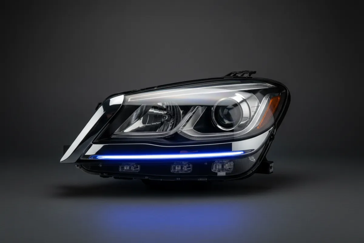 Headlight before and after restoration comparison 6