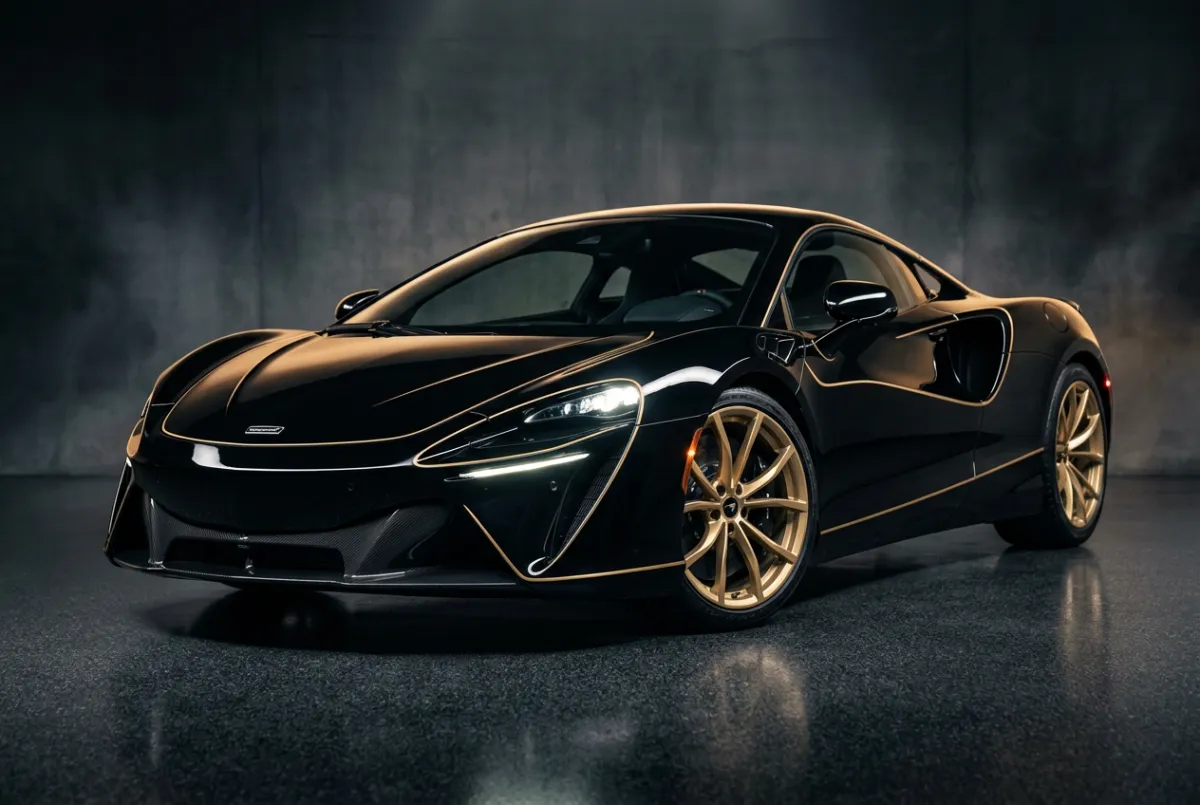High performance luxury sports coupe in sleek metallic finish