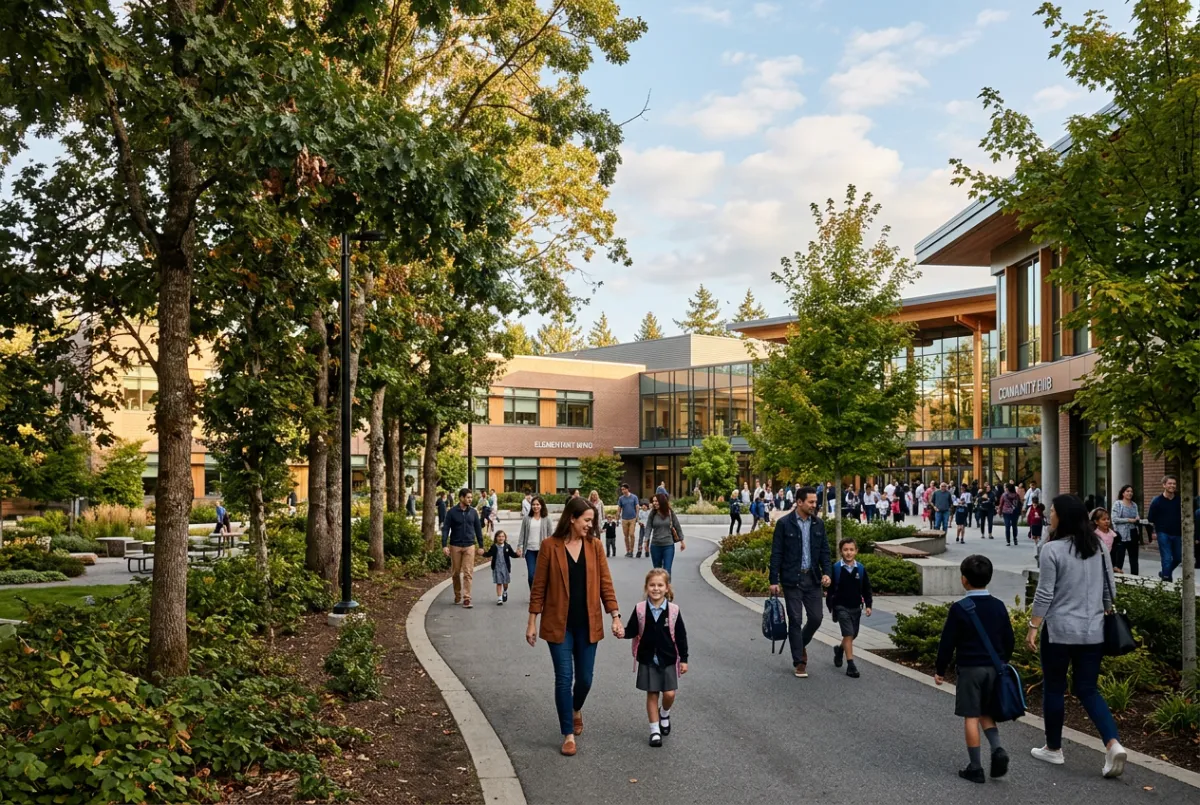 State of the art school campus and contemporary education facilities for local children