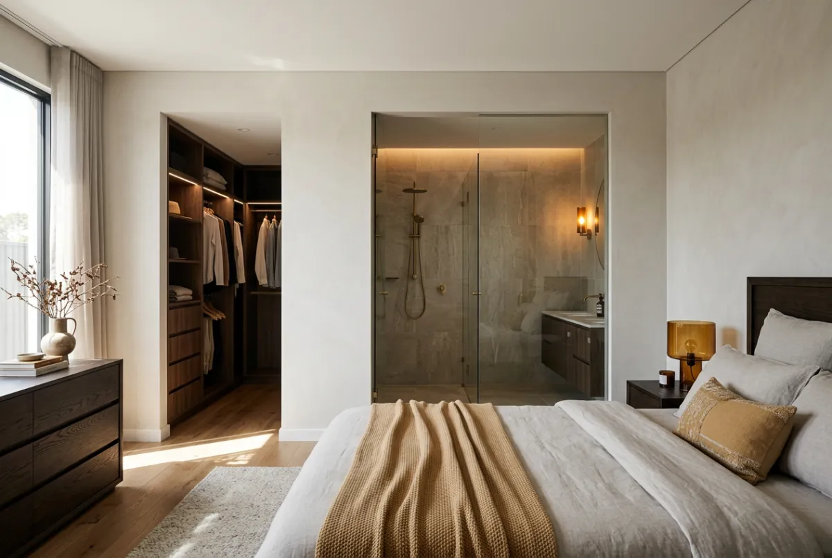 Master Bedroom and Ensuite with walk-in wardrobe and luxury finishes