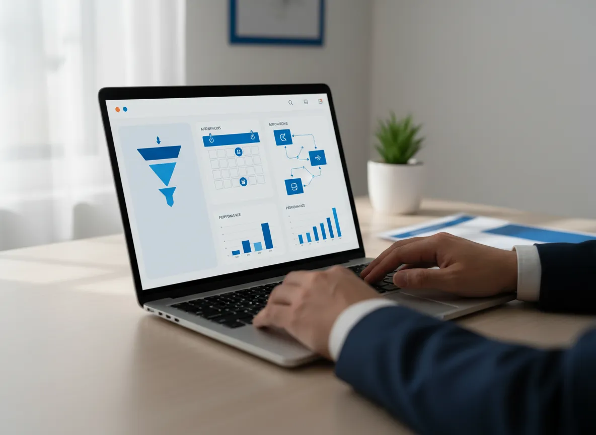 Panel profesional de Royal Marketing Pro mostrando embudos y automatizaciones