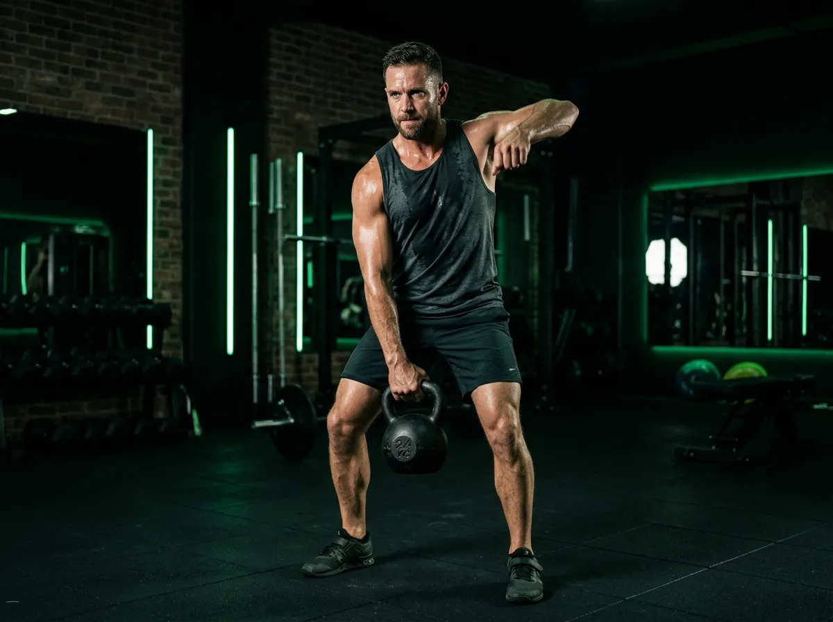 Dedicated adult undergoing intense strength training with proper mechanics