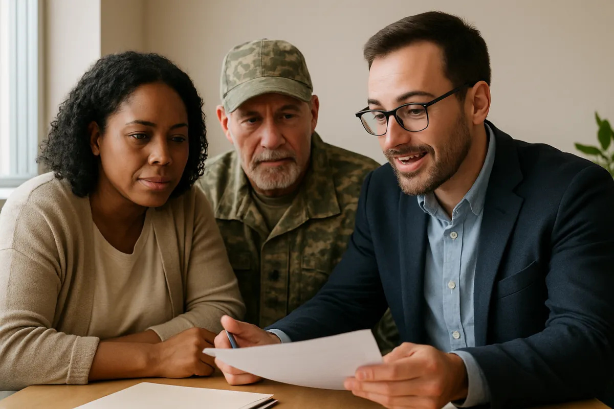 Veteran discussing benefits with an advisor